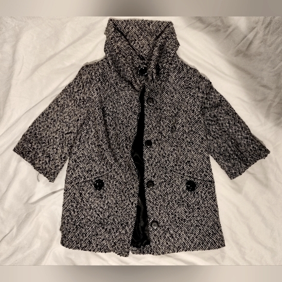 XXI by forever 21 black and white tweed 3/4 sleeve jacket size S/P - Picture 1 of 5